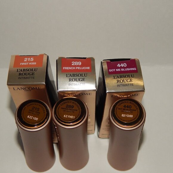 Lancome L'Absolu Rouge Matte Lipstick First Kiss French Peluche Got Me Blushing - Picture 2 of 5